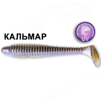 Силиконовая приманка Crazy Fish Vibro Fat 5" 39-120-3D-6 кальмар цв. swamp pearl (болотная жемчужина)
