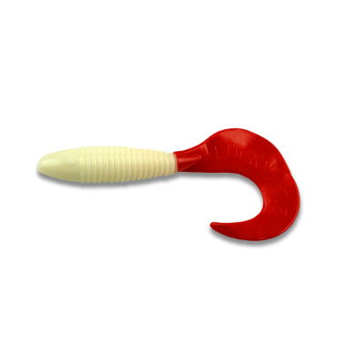 Силиконовая приманка Mann's Lucky 80 цв. белый с красн хв, упак ( 4 шт). Lucky80_14