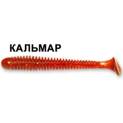 Силиконовая приманка Crazy Fish Vibro Worm 3" 11-75-4-6 кальмар цв. cherry (вишня)