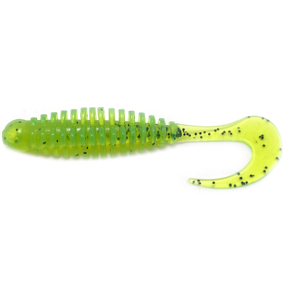 Силиконовая приманка Boroda Baits Phantom 85 mm "ЖАБЬЯ ИКРА" (Fluo Chartreuse Black Flakes)