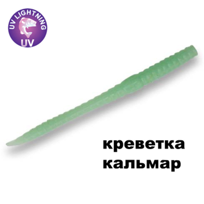 Силиконовая приманка Crazy Fish MF Classic Worm 2.8" 67-70-90-7-EF креветка+кальмар цв. blue glowing (голубой светящийся)