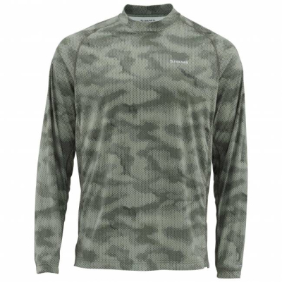 Термофутболка Simms Solarflex LS Crewneck - Print, Hex Camo Loden, 3XL