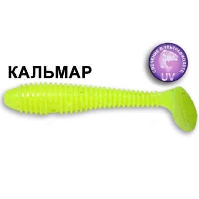 Силиконовая приманка Crazy Fish Vibro Fat 5" 39-120-6-6 кальмар цв. chartreuse (шартрез)