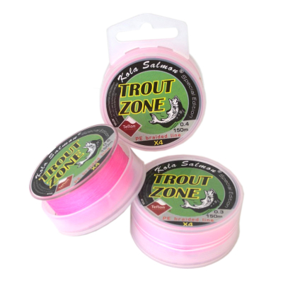 Леска плетеная Trout Zone Edition/Hybrid 4x PE 150m Pink #0.5  6 LB