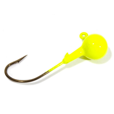 Джиг-головка Yoshi Onyx Jig Bros Шар 1, вес 17.5 г, 8 шт., цвет лимонный (крючок Eagle Claw)