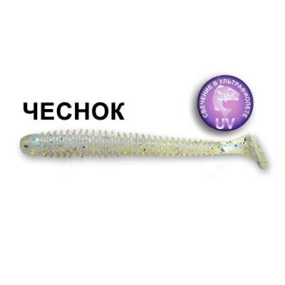 Силиконовая приманка Crazy Fish Vibro Worm 3" 11-7,5-25-5 чеснок цв. cold pearl (холодная жемчужина)