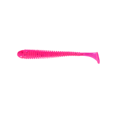 Силиконовая приманка Pike Hunter Ribbed Worm 89 цвет Clear Pink (UV)