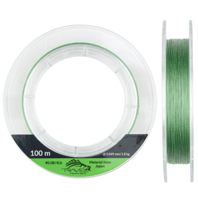 Плетёный шнур Travel Microjig 4x PE 100m #0.4/9lb (0.104 мм/ 4.1кг)