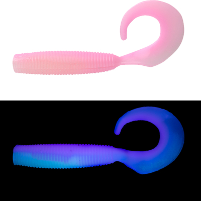 Силиконовая приманка Daiwa Bait Junkie 4" Grub цв. PINK GLOW UV