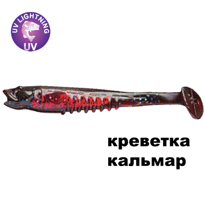 Силиконовая приманка Crazy Fish Nano Minnow 2,8" 53-70-73-7 креветка+кальмар цв. blue ruby (синий рубин)
