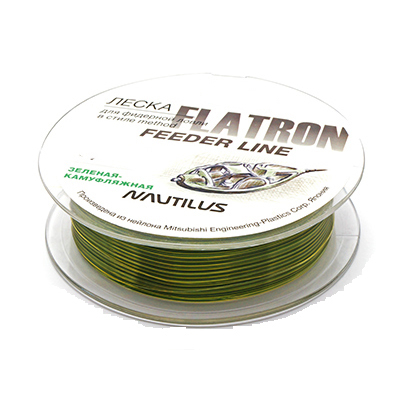 Леска Nautilus Flatron Feeder 300m d-0.23мм 3.5кг Camo Green