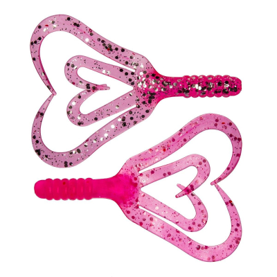 Силиконовая приманка Helios Credo Four Tail 3,35"/8,5 см Silver Sparkles & Pink 10шт. (HS-20-035)