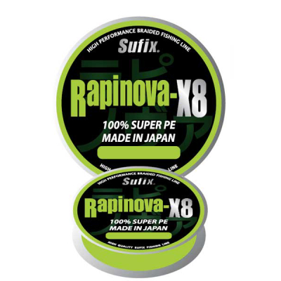 Леска плетеная Sufix Rapinova-X8 150м PE 3.0/ 0,285мм 22кг ярко-зеленый (SRP285GRL150)