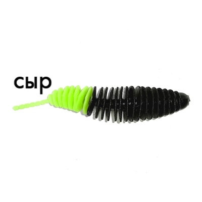 Силиконовая приманка Trout Zone Plamp 2.2" Сыр черный/шартрез