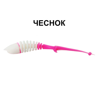 Силиконовые приманки Chuper Shark Tail 90мм Белый/Розовый чеснок