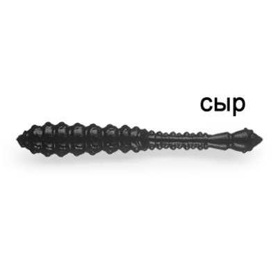 Силиконовая приманка Ojas Bony Leech 55, Black Widow, 12шт/банка, аромат Сыр