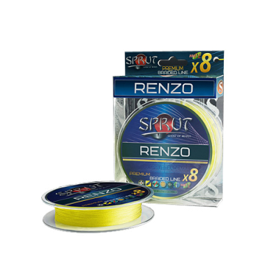 Шнур Sprut Renzo Soft Premium Braided Line x8 (140m/Fluo Yellow/0,12mm/10,9kg)