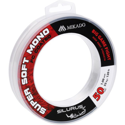 Леска супер мягкая Mikado-Silurus Super Soft Mono FC Coated 50м 1.00mm - 55 кг/120 L (ZSSM-50-100)