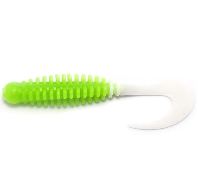 Силиконовая приманка Boroda Baits Phantom 85 mm ШАРТРЕЗ/БЕЛЫЙ (Chartreuse/White)