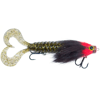 Приманка RSK Fishing MAUS L (диаметр головы 18,5 mm) 21см 65гр тело цвет черный с зол.блестками красно-черная голова
