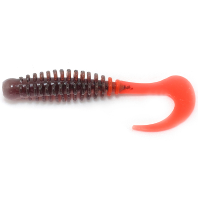 Силиконовая приманка Boroda Baits Phantom 85 mm МАШИННОЕ МАСЛО/КРАСНЫЙ (Motor Oil/Red)