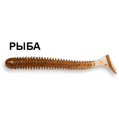 Силиконовая приманка Crazy Fish Vibro Worm 3-50-8-2 рыба цв. coffee (кофе)