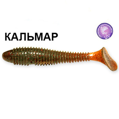 Силиконовая приманка Crazy Fish Vibro Fat 4" 14-100-10-6 кальмар цв. motor oil (моторное масло)