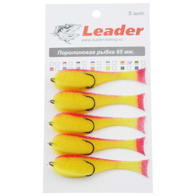 Поролоновая рыбка Leader 65 мм. кр. 4 желто-красная
