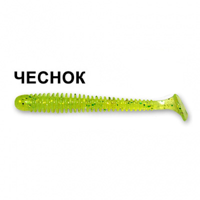 Силиконовая приманка Crazy Fish Vibro Worm 3-50-20-5 чеснок цв. kiwi (киви)