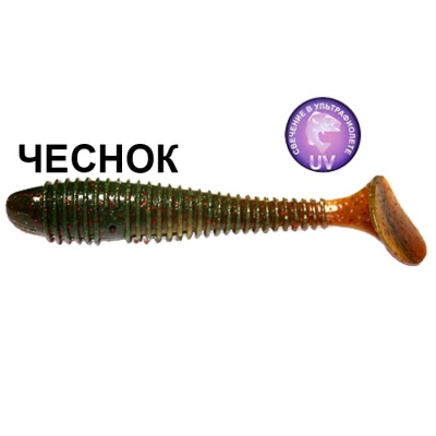 Силиконовая приманка Crazy Fish Vibro Fat 1-71-10-5 чеснок цв. motor oil (моторное масло)
