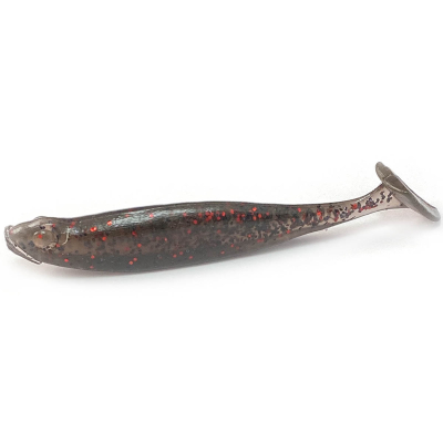 Силиконовая приманка Boroda Baits Anchous 90мм цвет ЧЕРНЫЙ (красные блестки) (Black Red Flakes)