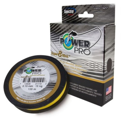 Шнур плетеный Power Pro Super 8 Slick Yellow 135m - 0.19mm