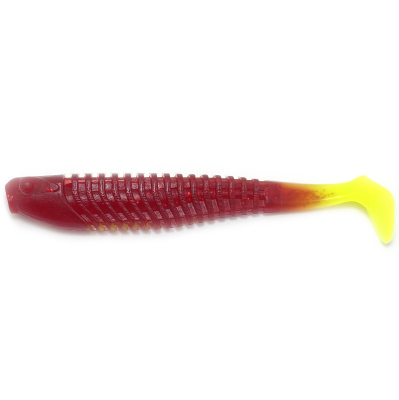 Силиконовая приманка Boroda Baits Yakudza 85 mm ГРАНАТ/ЛИМОН (Garnet/Lemon)