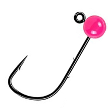 Вольфрамовая джиг-головка на крючке Mustad 32891NP-BN #1/0, Fluo Pink, 4 мм, 0,71 гр.