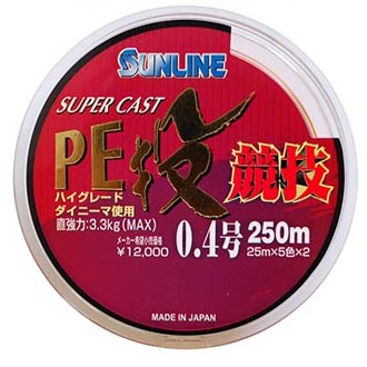Шнур плетеный Sunline Super Cast PE Nage Kyogi 200m - #3/20.9KG