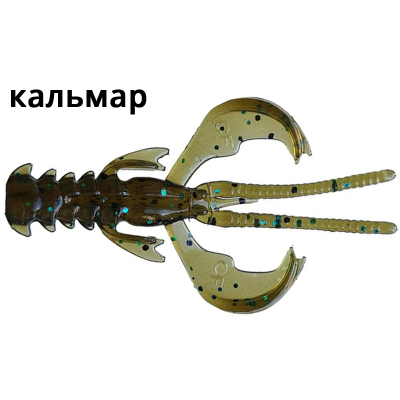 Силиконовые приманки Crazy Fish Nimble 1.2" 76-30-42-6 кальмар цв. green pumpkin blue (зеленая тыква син.)