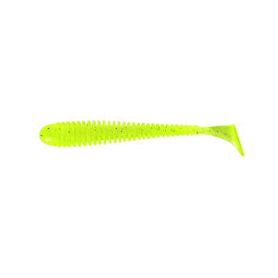 Силиконовая приманка Pike Hunter Ribbed Worm 89 цвет Chartreuse (UV)
