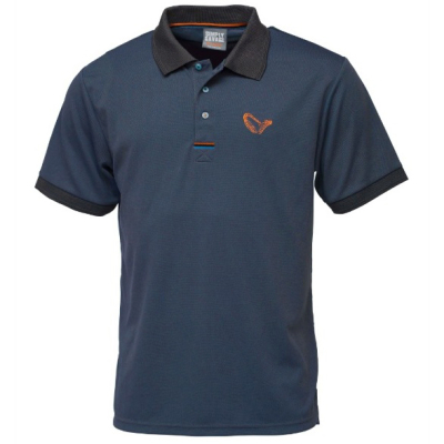Футболка-поло Savage Gear Simply Savage 3-Stripes Polo Shirt Ombre Blue серо-синий, р. M, арт.62281