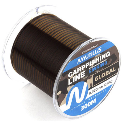 Леска карповая Nautilus Global Camo brown 300м. 0,30мм, 9,1кг