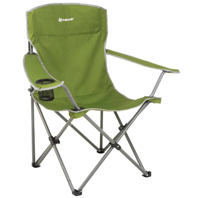 Кресло складное Nisus, 140 кг (ст.труба д19) зеленый ромб, с чехлом (T-N-249-GR)