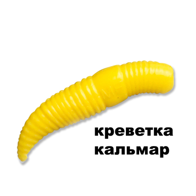 Силиконовая приманка Crazy Fish MF Baby Worm 1.2" 65-30-3-7 креветка+кальмар цв. banan (банан)