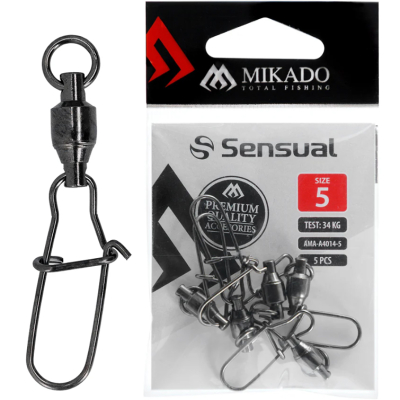 Вертлюг с подшипником и застёжкой Mikado Sensual Ball Bearing Swivel With Fastlock SN (AMA-A4014-2)
