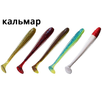 Силиконовая приманка Crazy Fish Vibro Worm 4'' 75-100-M120-6 кальмар цв. MIX M120