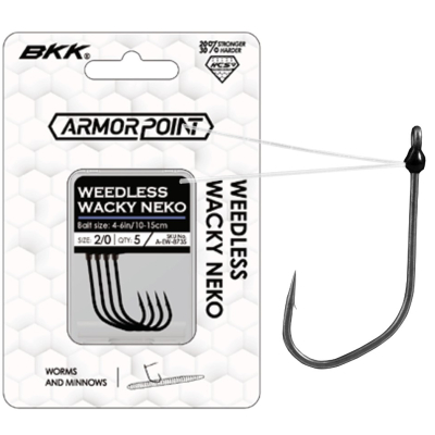 Крючок одинарный BKK Armorpoint - Weedless Wacky Neko (A-EW-8732) - 4# (5шт)