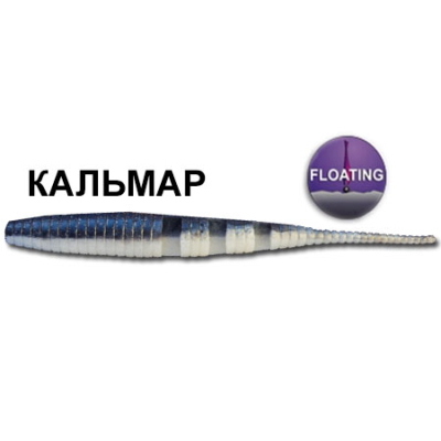 Силиконовая приманка Crazy Fish Polaris 4" 38-100-17d-6-F кальмар цв. black fish (черная рыба)