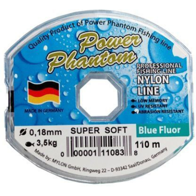Леска Power Phantom Super Soft,  0,12мм, 1,9 кг,светло-голубой, 110м