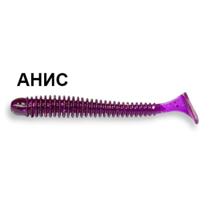 Силиконовая приманка Crazy Fish Vibro Worm 3-50-2-1 анис цв. lilac (сирень)