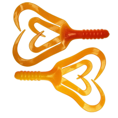 Силиконовая приманка Helios Credo Four Tail 2,35"/6 см Orange & Yellow 10шт. (HS-20-015)