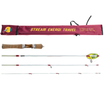 Удилище спиннинговое Fish Crystal Stream Energi TravelL, 4 секции, длина 1.50 м, тест 1-6 г (GLASS)
