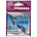 Застежка итальянская с высокоскор. вертлюгом №8 19kg (5шт.) Kosadaka 3026BN-8